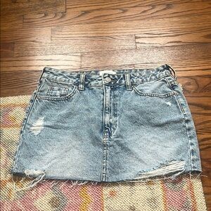 Pacsun Denim Mini Skirt with Distressed Details